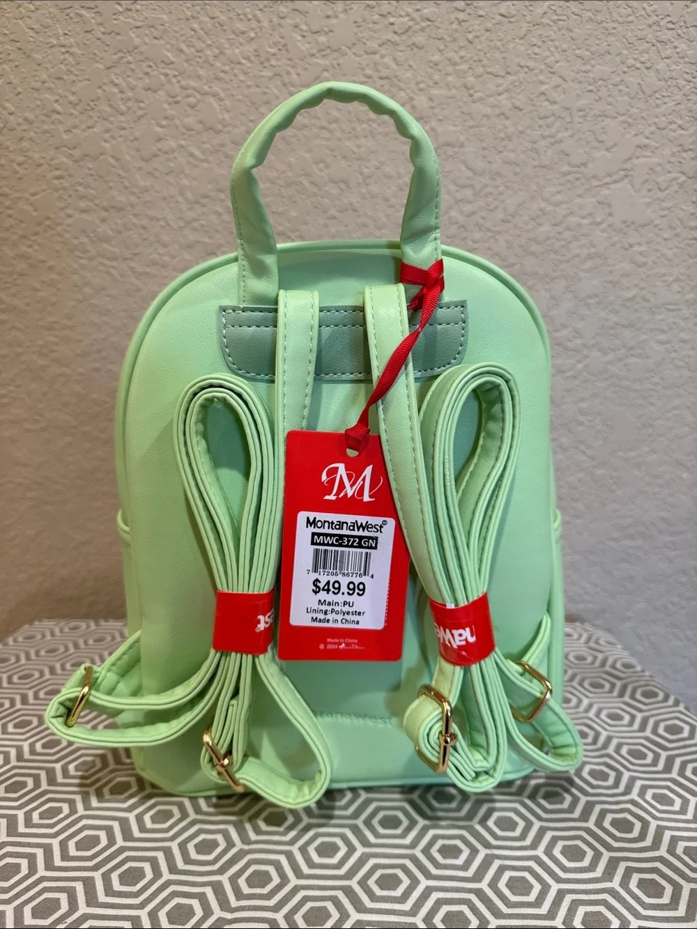 Montana West Mint Green Floral Kids Backpack